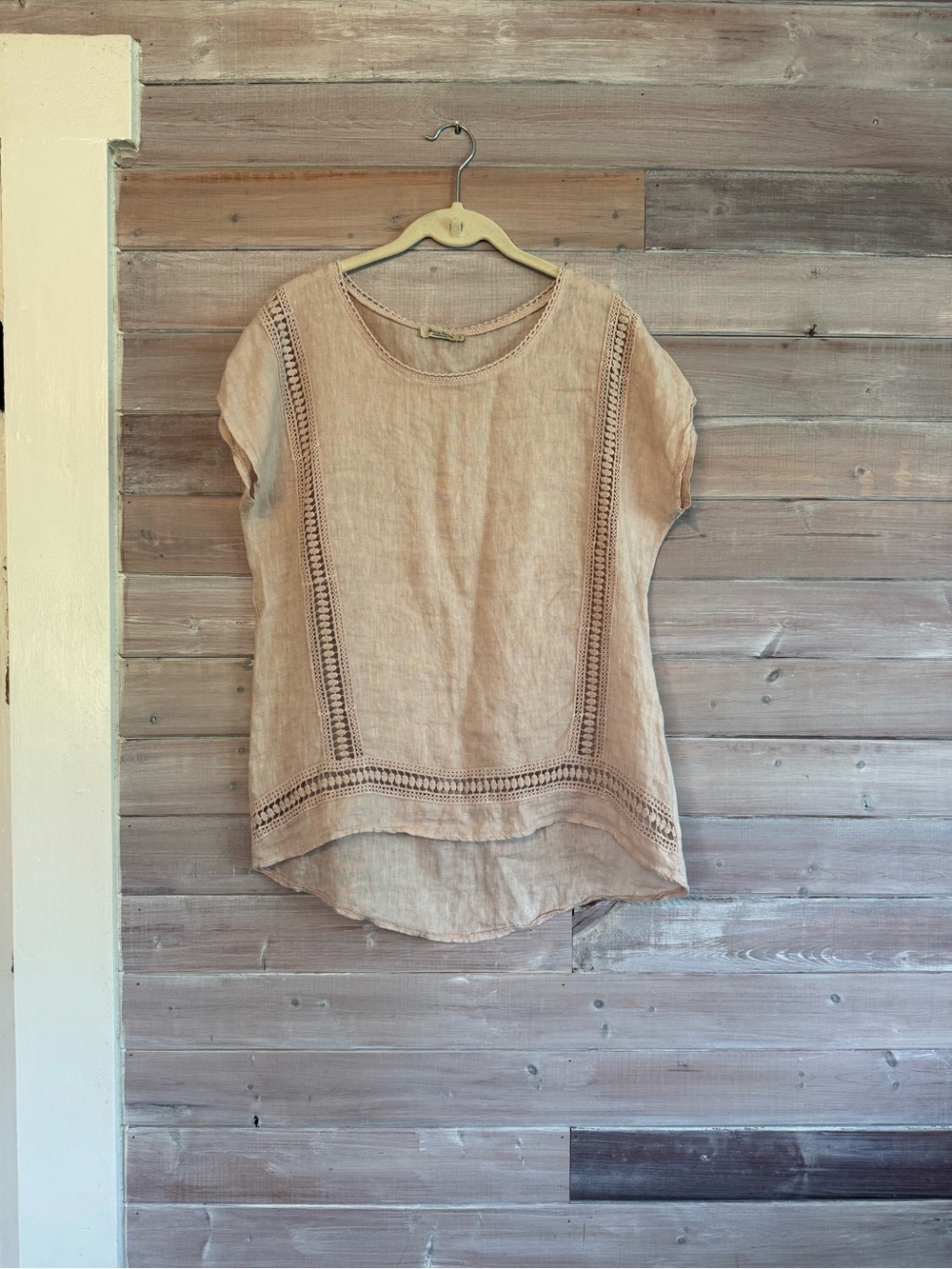 Alessia pacini linen pink top made in Italy size small